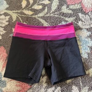 lululemon athletica Black and Pink Bike Shorts